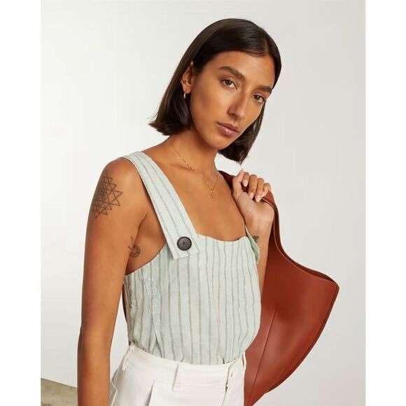 Everlane The Apron Linen Tank NWT Size 2 - Picture 5 of 7